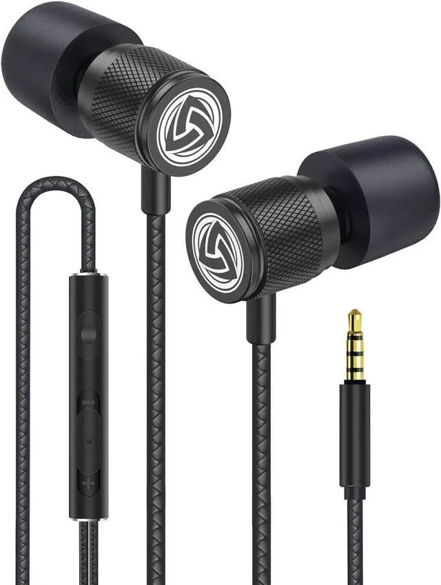 Main image of LUDOS Ultra Wired Earbuds in-Ear Headphones, Earphones with Microphone and Volume Control, Memory Foam, Reinforced Cable, Noise Isolating