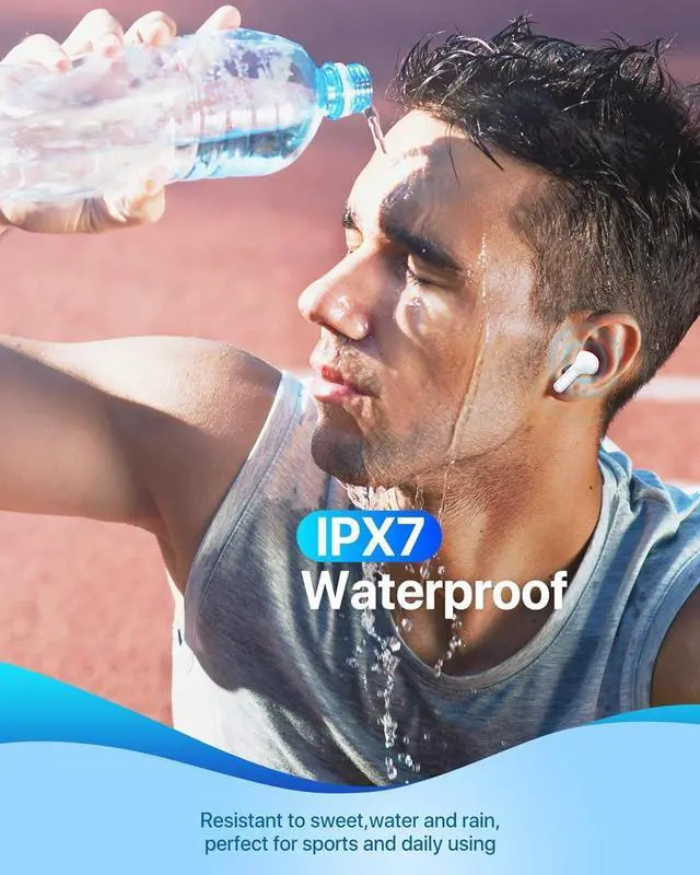 Alt view image 5 of 7 - Bcaikair Wireless Earbuds Bluetooth Headphones 35H Playtime Ear Buds with LED Power Display Charging Case & Deep Bass, IPX7 Waterproof Earphones Microphone Stereo Headset for iPhone and Android Laptop