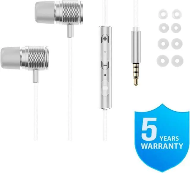 Alt view image 2 of 7 - LUDOS Ultra Wired Earbuds in-Ear Headphones, Earphones with Microphone and Volume Control, Memory Foam, Reinforced Cable, Noise Isolating, Bass Compatible with iPhone, iPad, Samsung, Computer, Laptop
