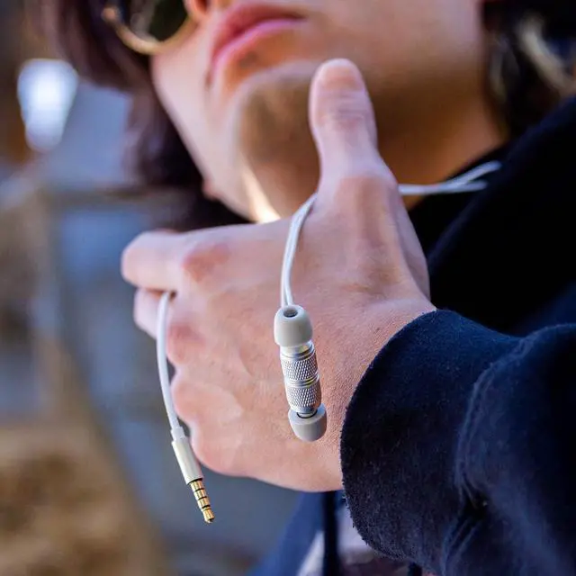 Alt view image 7 of 7 - LUDOS Ultra Wired Earbuds in-Ear Headphones, Earphones with Microphone and Volume Control, Memory Foam, Reinforced Cable, Noise Isolating, Bass Compatible with iPhone, iPad, Samsung, Computer, Laptop