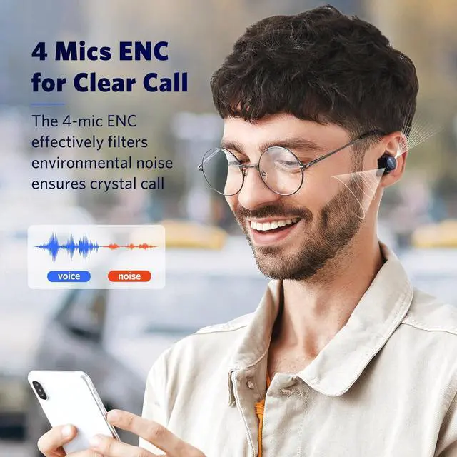 Alt view image 6 of 6 - EarFun Free 2S Wireless Earbuds, [Upgraded Version] Bluetooth Earbuds with Deep Bass, 4 Mics for Clear Call, Customizable EQ App, IPX7 Waterproof in-Ear Headphones, 30H Playtime, Wireless Charging