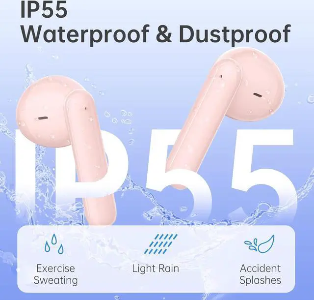 Alt view image 5 of 7 - GIEC New True Wireless Earbuds Bluetooth 5.3 60H Playback Dustproof IP55 Waterproof Bluetooth Earbud with 4 Mics Noise Reduction for Clear Calls HiFi Stereo Sound Ear Buds for iPhone Android Tablet