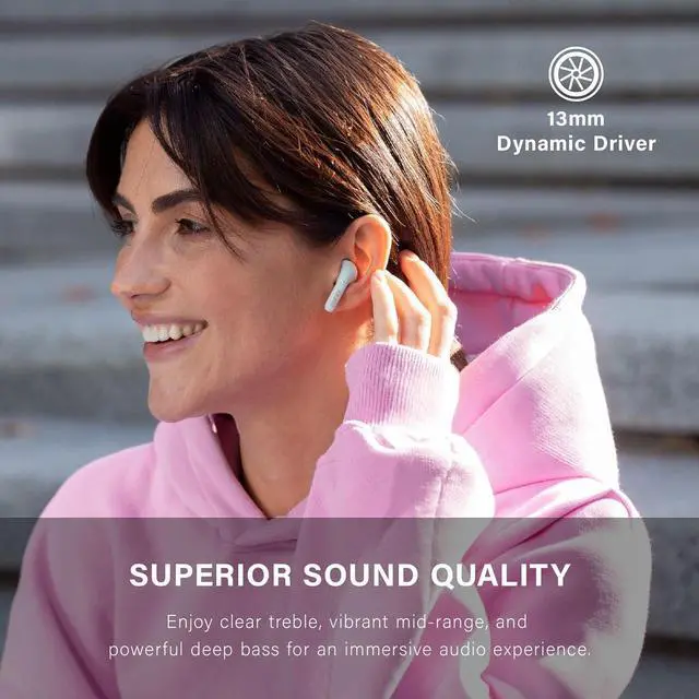 Alt view image 3 of 7 - Edifier X2s True Wireless Earbuds, Bluetooth 5.3, 13mm Dynamic Drivers, Deep Bass, Lightweight, AI Environmental Noise Cancelling, Custom Sound, IP54 Water Dust Resistant, Green