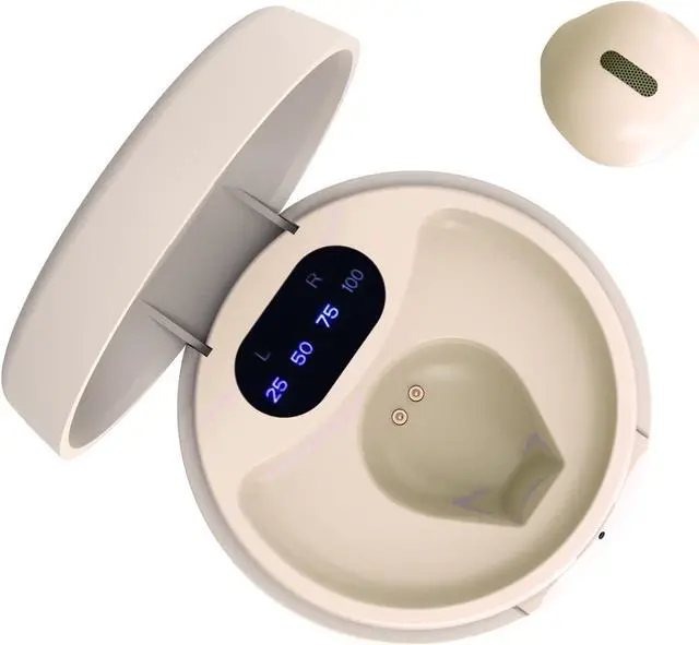 Main image of Mini Sleep Earbuds Bluetooth Tiny Headphone True Wireless Earpiece with Charging Case Handsfree for iPhone and Android Phones (Beige Single)