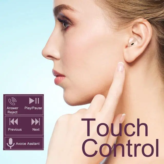 Alt view image 5 of 6 - Mini Sleep Earbuds Bluetooth Tiny Headphone True Wireless Earpiece with Charging Case Handsfree for iPhone and Android Phones (Beige Single)