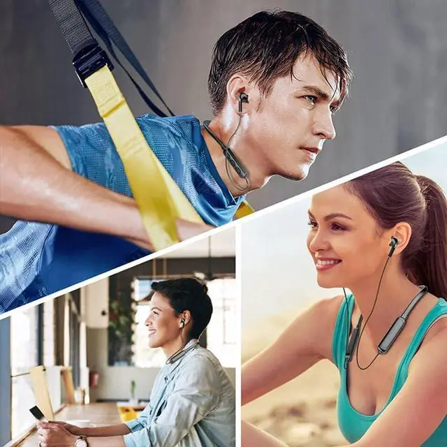 Alt view image 6 of 7 - Wireless Earbuds,Bluetooth Headphones, IPX7 Waterproof Sports 3D Stereo Headphones with 24Hr Playtime Noise Canceling in-Ear Built-in Mic Headset for Android/iPhone/Samsung