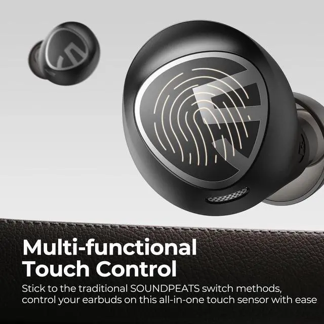 Alt view image 5 of 5 - Wireless Earbuds, SoundPEATS Free2 Classic Bluetooth V5.1 Headphones with 30Hrs Playtime in-Ear Wireless Earphones, Built-in Mic for Clear Calls, Touch Control, Single/Twin Mode, Stereo Sound
