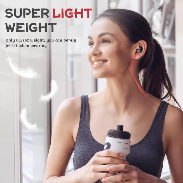 Alt view image 2 of 7 - Parasom Bluetooth Headphones, A1 Magnetic, V5.0 Wireless Stereo Bluetooth Earphones Sport Headset in-Ear Noise Isolation Headphone Earbuds for Gym Running -Sweatproof, Microphone (Black)