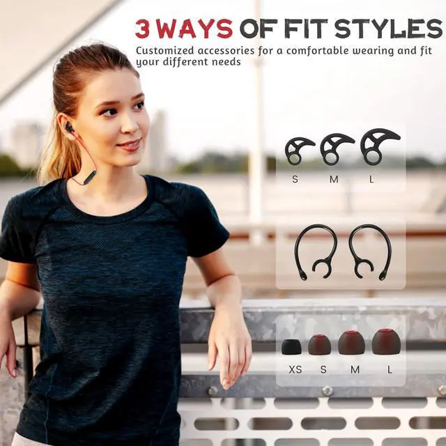 Alt view image 6 of 7 - Parasom Bluetooth Headphones, A1 Magnetic, V5.0 Wireless Stereo Bluetooth Earphones Sport Headset in-Ear Noise Isolation Headphone Earbuds for Gym Running -Sweatproof, Microphone (Black)