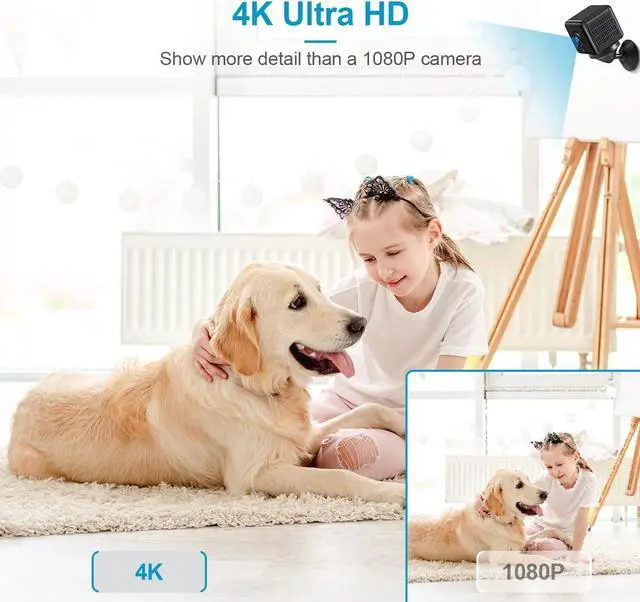 Alt view image 5 of 5 - Spy Camera,4K HD Mini WiFi Wireless Hidden Camera Smallest Security Cameras with App Mini Nanny Cam Night Vision Motion Activated Alerts Secret Surveillance Cameras for Indoor/Home