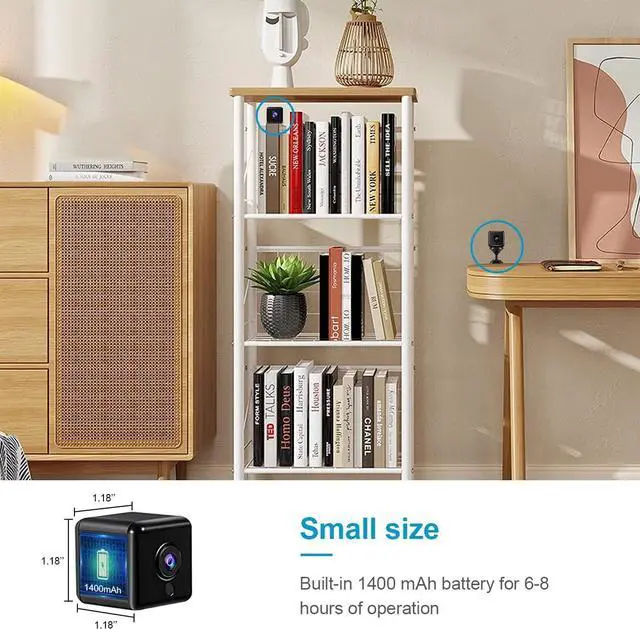 Alt view image 3 of 5 - Spy Camera,4K HD Mini WiFi Wireless Hidden Camera Smallest Security Cameras with App Mini Nanny Cam Night Vision Motion Activated Alerts Secret Surveillance Cameras for Indoor/Home