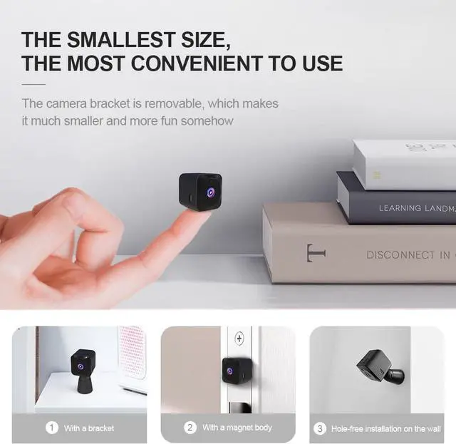 Alt view image 3 of 5 - Spy Camera WiFi Mini Hidden Camera 4K HD Clear Live Video Long Standby Time Tiny Spy Cam Compact Indoor Wireless Hidden Security Camera with Phone App Easy Setup Smallest Home Surveillance Nanny Cam