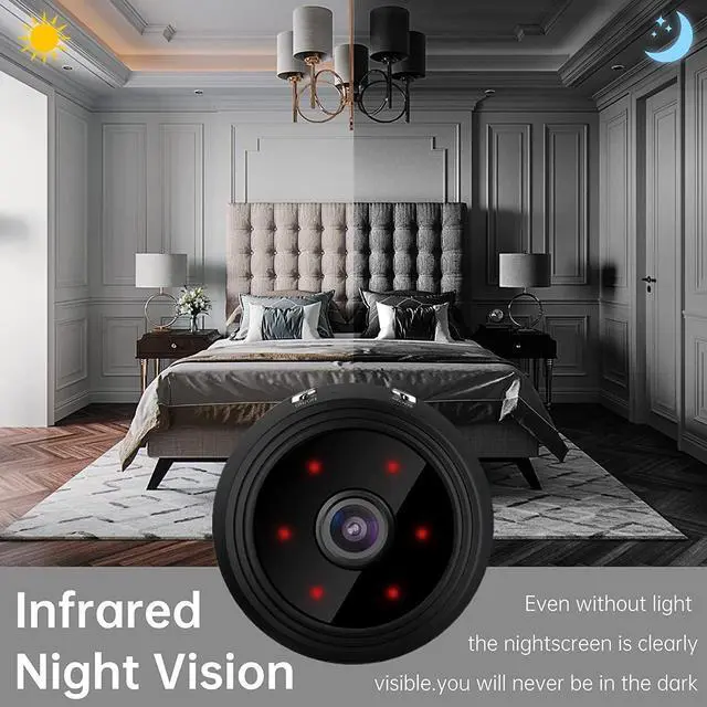 Alt view image 3 of 6 - Mini Spy Camera Hidden Camera Video,Wireless WiFi Camera, Night Vision Motion Detection, 1080P Home Security Camera Nanny Cam Pet Camera Baby Camera
