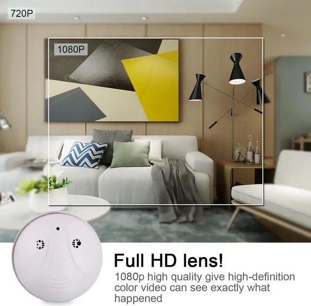 Alt view image 3 of 6 - Hidden Camera, Spy Camera Smoke Detector Camera HD 1080P WiFi Mini Camera for Indoor Home Office Security Monitoring Nanny Cam with Motion Detection