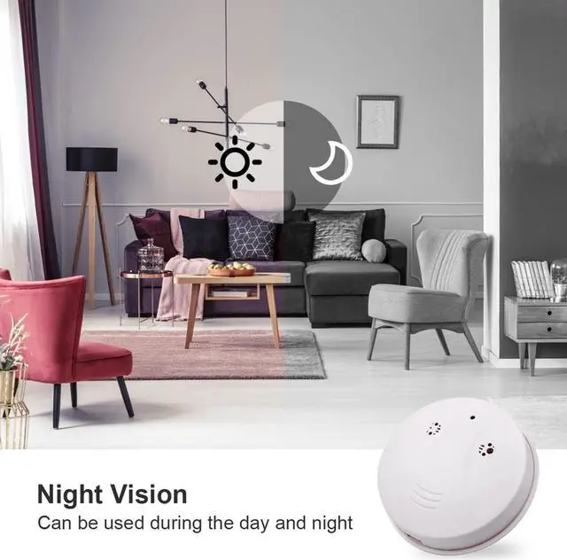 Alt view image 5 of 6 - Hidden Camera, Spy Camera Smoke Detector Camera HD 1080P WiFi Mini Camera for Indoor Home Office Security Monitoring Nanny Cam with Motion Detection
