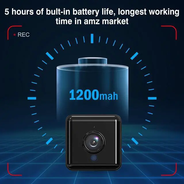 Alt view image 4 of 6 - Mini Spy Camera WiFi Hidden Camera Night Vision 4K HD Spy Nanny Cam for Home Security Easy Set Wireless Indoor Smallest Camera with Motion Detection IP Camera Remote Viewing