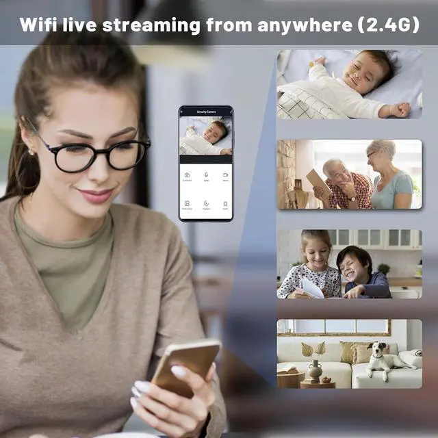 Alt view image 4 of 6 - Spy Camera Hidden Camera with Video, 2 in 1 Clock Hidden Camera with app, 256GB Full HD 1080P Wireless Nanny Cam with Motion Detection Night Vision,Indoor Surveillance Camera for Phone