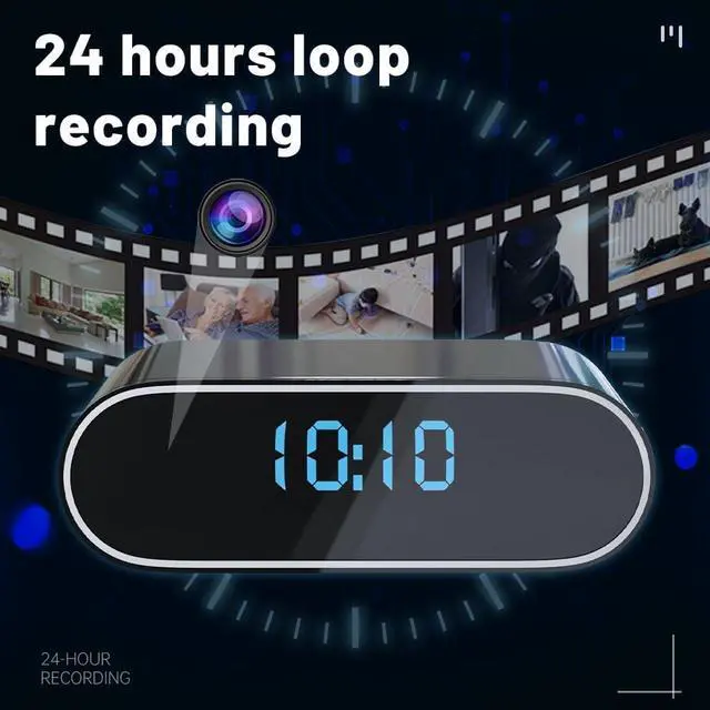 Alt view image 6 of 6 - Spy Camera Hidden Camera with Video, 2 in 1 Clock Hidden Camera with app, 256GB Full HD 1080P Wireless Nanny Cam with Motion Detection Night Vision,Indoor Surveillance Camera for Phone
