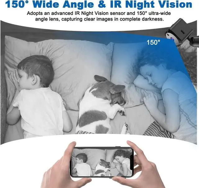 Main image of Spy Camera WiFi Mini Hidden Camera, Nanny Cam, 4K Ultra HD Mini Camera Surveillance, Spy Cam, Motion Detection Alert, IR Night Vision, Remote Viewing, Hidden Cameras for Home, 32G SD Card Included