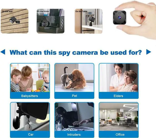 Alt view image 6 of 6 - Spy Camera WiFi Mini Hidden Camera, Nanny Cam, 4K Ultra HD Mini Camera Surveillance, Spy Cam, Motion Detection Alert, IR Night Vision, Remote Viewing, Hidden Cameras for Home, 32G SD Card Included