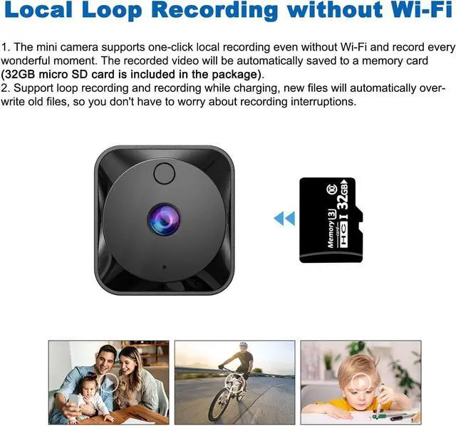 Alt view image 5 of 6 - Spy Camera WiFi Mini Hidden Camera, Nanny Cam, 4K Ultra HD Mini Camera Surveillance, Spy Cam, Motion Detection Alert, IR Night Vision, Remote Viewing, Hidden Cameras for Home, 32G SD Card Included