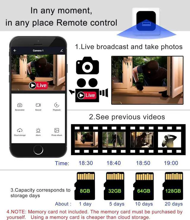 Alt view image 2 of 7 - 5G Wi-Fi Camera WiFi Mini Hidden Camera HD Clear Live Video Mini Camera Compact Indoor Wireless Hidden Security Small Camera Small Home Camera APP