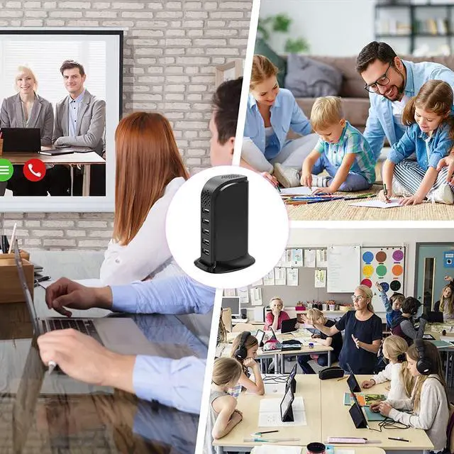 Alt view image 6 of 6 - Hidden Camera USB Charger Camera, KXMYTA WiFi Spy Camera Charger 5-Port USB Hub Covert Nanny Cam for Home Surveillance with Motion Detection iOS & Android APP Remote Control No Audio