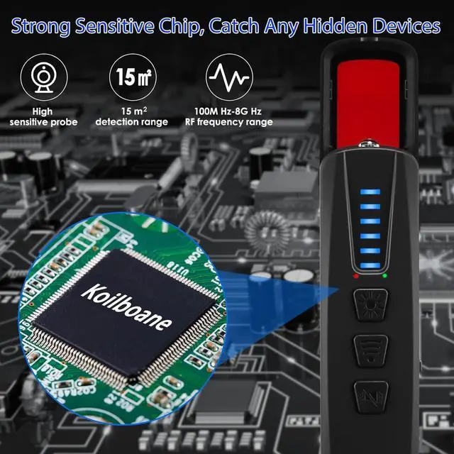 Alt view image 4 of 6 - Koilboane Hidden Camera Detector-Anti Spy Camera Detector Bug Detector GPS Tracker Listening Device Detectors Portable Camera Finder RF Signal Scanner Suitable for Car,Home,Office,Hotel,Travel