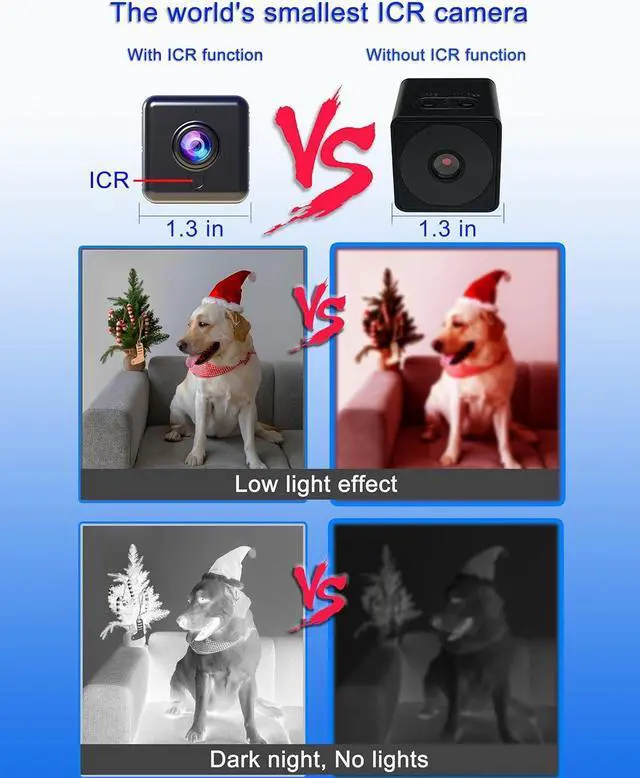 Alt view image 6 of 7 - Wireless IP camera with built-in battery, hidden camera, small camera, night vision camera, mini camera, continuous video recording for 4.5 hours, support long-term charging. Smallest Home Surveillanc