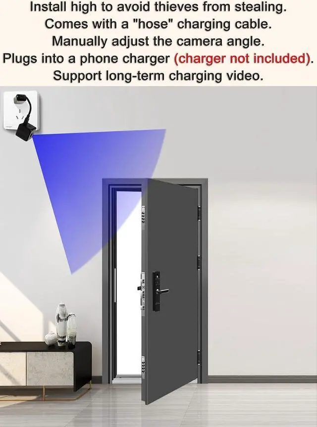 Alt view image 2 of 7 - Wireless IP camera with built-in battery, hidden camera, small camera, night vision camera, mini camera, continuous video recording for 4.5 hours, support long-term charging. Smallest Home Surveillanc