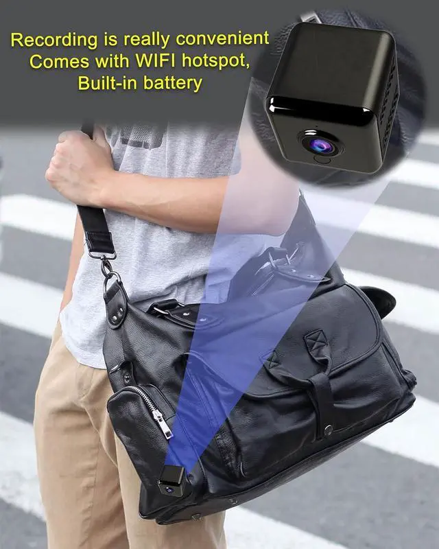 Alt view image 4 of 7 - Wireless IP camera with built-in battery, hidden camera, small camera, night vision camera, mini camera, continuous video recording for 4.5 hours, support long-term charging. Smallest Home Surveillanc