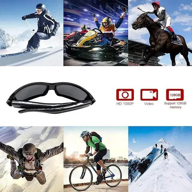 Alt view image 3 of 5 - Mini DV 1080P Spy Camera - Fashion Outdoor Sports HD Camera Sunglasses Video Audio Recorder Glasses Cam DVR Shooting 500 Pixels,Hiking, Biking, Fishing @Laing-H