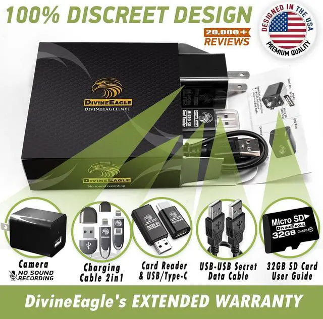 Alt view image 2 of 6 - Spy Camera Charger & 32GB Micro SD Card | Hidden Camera | Mini Spy Camera 1080p | USB Charger Camera | Hidden Spy Camera | Hidden Nanny Cam | Hidden Spy Cam | Hidden Cam | Surveillance Camera Full HD