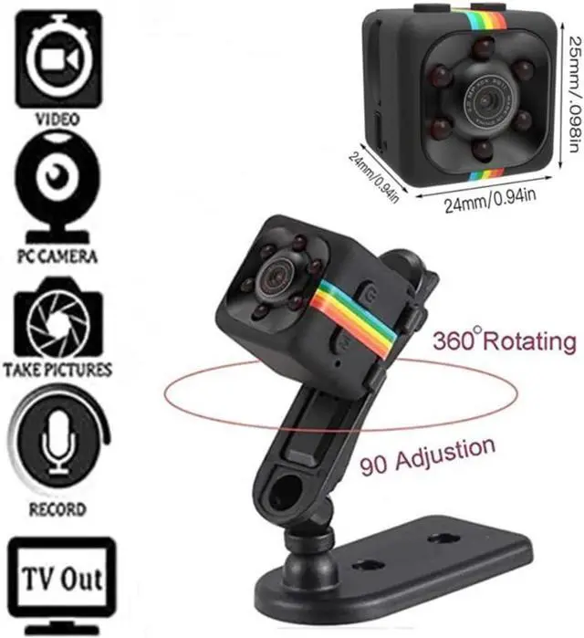 Alt view image 2 of 6 - FiveSky Mini Spy Camera 1080P UHD Hidden Camera Portable Small HD Nanny Cam with Night Vision and Motion Detection - Built-in Battery - Covert Security Camera for Home/Office/Indoor/Outdoor