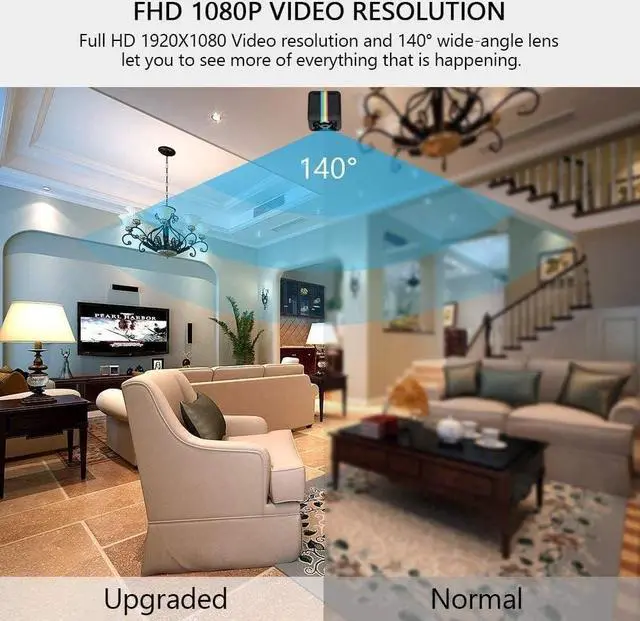 Alt view image 5 of 6 - FiveSky Mini Spy Camera 1080P UHD Hidden Camera Portable Small HD Nanny Cam with Night Vision and Motion Detection - Built-in Battery - Covert Security Camera for Home/Office/Indoor/Outdoor