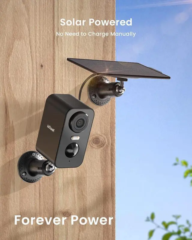 Alt view image 4 of 6 - Solar Security Cameras Wireless Outdoor, 2 Pack ieGeek 2K WiFi Wireless Camera for Home Security with Color Night Vision, Motion Detection, 2-Way Talk for Home Surveillance, Works with Alexa