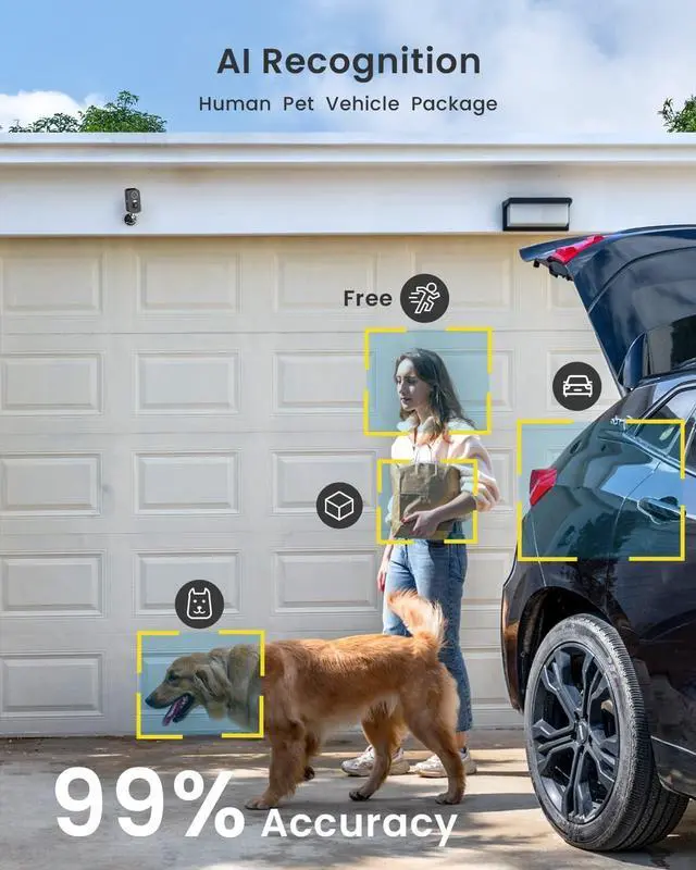 Alt view image 3 of 6 - Solar Security Cameras Wireless Outdoor, 2 Pack ieGeek 2K WiFi Wireless Camera for Home Security with Color Night Vision, Motion Detection, 2-Way Talk for Home Surveillance, Works with Alexa