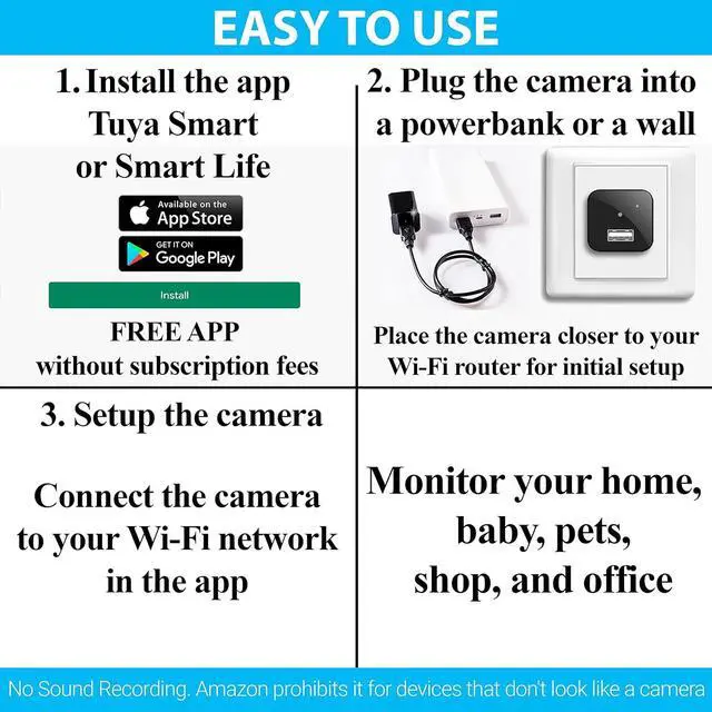 Alt view image 4 of 6 - Spy Camera Wireless Hidden WiFi Camera with Remote View - HD 1080P - Spy Camera Charger - Spy Camera Wireless - USB Hidden Camera - Nanny Camera - Premium Security Camera - Hidden Cam - iOS Android