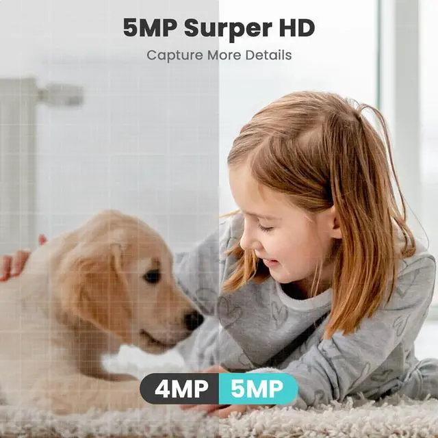 Alt view image 5 of 6 - Little elf Camera, 5GHz/5MP Pet Camera with 360° Motion Tracking, Indoor Camera with 5G/2.4G Dual-Band, IR Night Vision, 2-Way Audio, WiFi Camera for Baby/Pet, Home Wifi Camera Support Onvif/NVR/Alexa