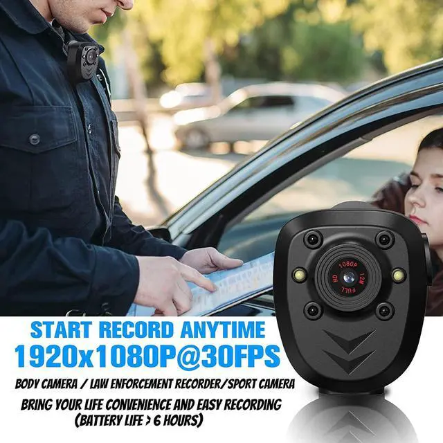 Alt view image 4 of 7 - Mini Body Camera Video Recorder Built-in 128GB Memory Card with Night Vision IR & Loop Record HD 1080P, 4-6 HR Battery Life Wearable Police Cam for Home, Outdoor, Law Enforcement, Security Guard