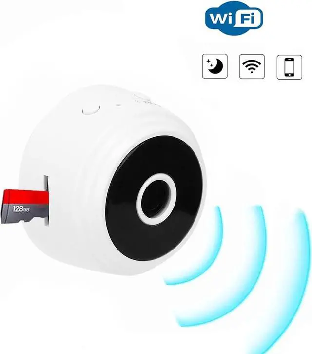 Alt view image 5 of 5 - Wireless Camera Mini Hidden Spy Camera, Portable Small Nanny Cam with Magnetic Back Cover, 1080P H Body Pet Camera WiFi for Home Outdoor Office (White)