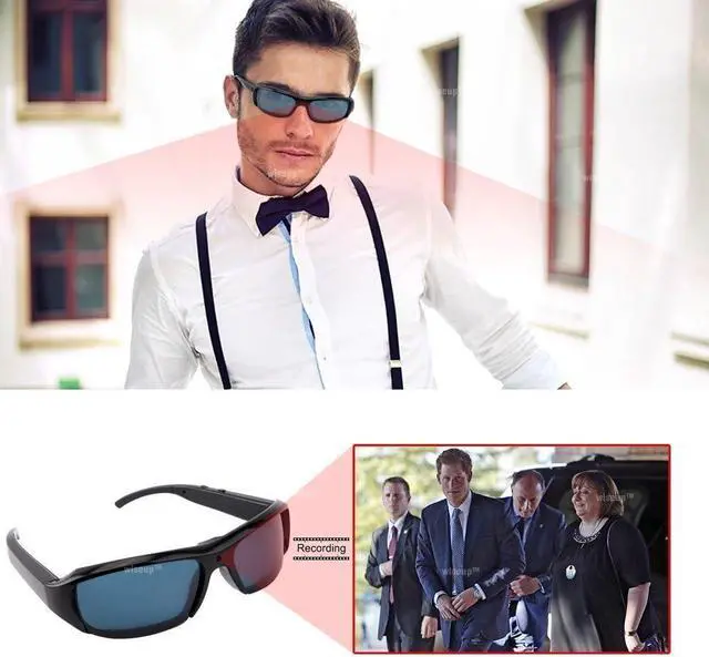 Alt view image 5 of 5 - Mini DV 1080P Spy Camera - Fashion Outdoor Sports HD Camera Sunglasses Video Audio Recorder Glasses Cam DVR Shooting 500 Pixels,Hiking, Biking, Fishing @Laing-H