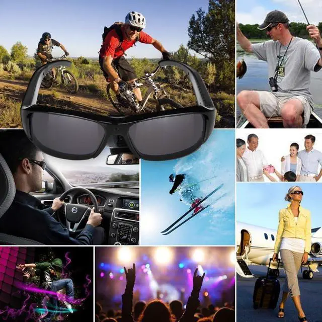 Alt view image 4 of 5 - Mini DV 1080P Spy Camera - Fashion Outdoor Sports HD Camera Sunglasses Video Audio Recorder Glasses Cam DVR Shooting 500 Pixels,Hiking, Biking, Fishing @Laing-H