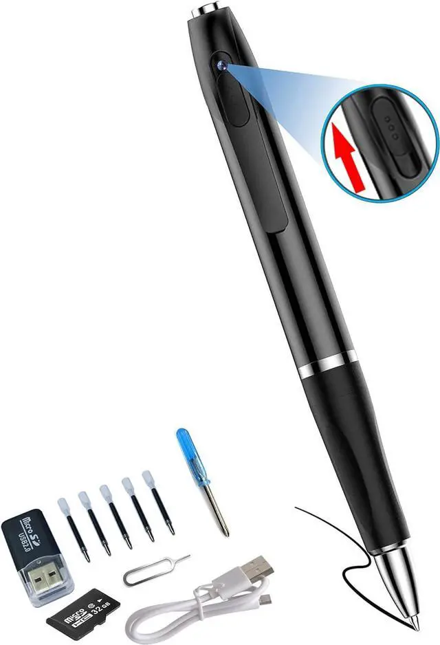 Alt view image 2 of 6 - 1080P Mini Pen Camera, Small Camera, can Record for About 150-190 Minutes After Fully Charged, and can Record in a Loop. with Camera Function and Equipped with 5 Refill cores