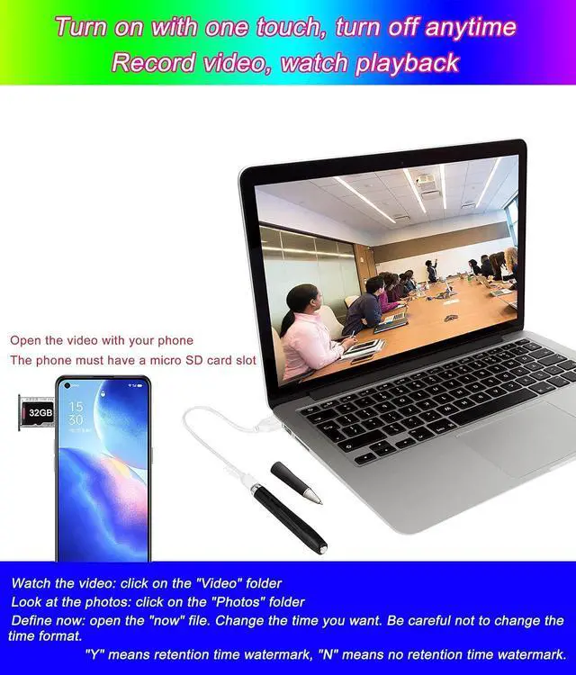 Alt view image 6 of 6 - 1080P Mini Pen Camera, Small Camera, can Record for About 150-190 Minutes After Fully Charged, and can Record in a Loop. with Camera Function and Equipped with 5 Refill cores