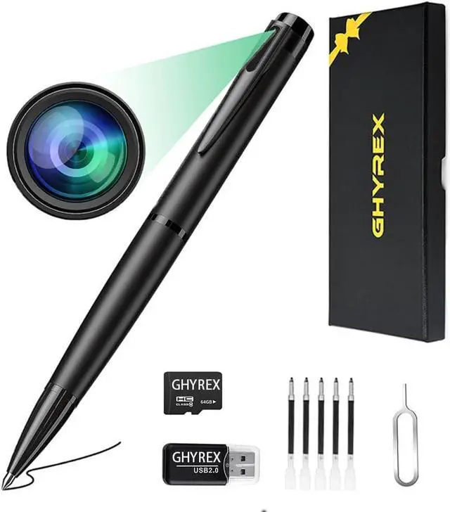 Main image of GHYREX 64GB Hidden Camera Spy Camera, Pen Camera with FHD 1080P, Nanny Cam Hidden Camera, Body Camera for Home Security or Classroom Learning 2024 Upgraded Version