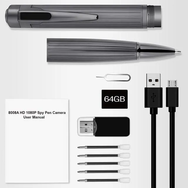 Alt view image 2 of 7 - Amyway Spy Camera Pen | Hidden Camera | Premium Pack | Mini Spy Camera 1080p | USB Pen Camera | Hidden Spy Camera | Hidden Nanny Cam | Hidden Spy Cam | Hidden Cam | Surveillance Camera Full HD
