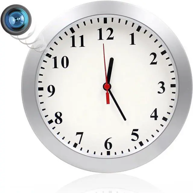 Main image of VANCHEER Hidden Spy Camera Wall Clock 1080P HD Indoor Security Cameras Clock Small Nanny Cam with Motion Detection and Loop Recording for Home and Office Surveillance, No Audio No WiFi Function