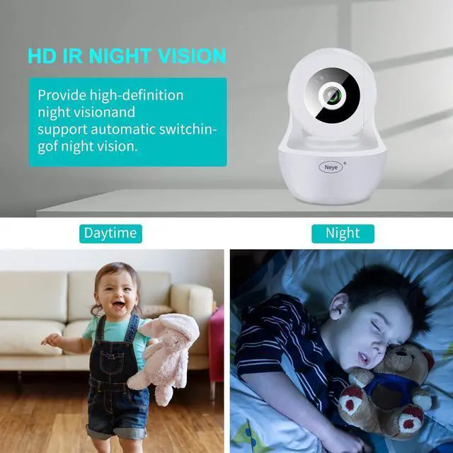 Alt view image 4 of 7 - 2MP WiFi Security Home Camera,Baby Monitor IP Camera with Night Vision Two Way Audio Cloud Storage Supports 2.4G /5G WiFi,up to 128GB(White)