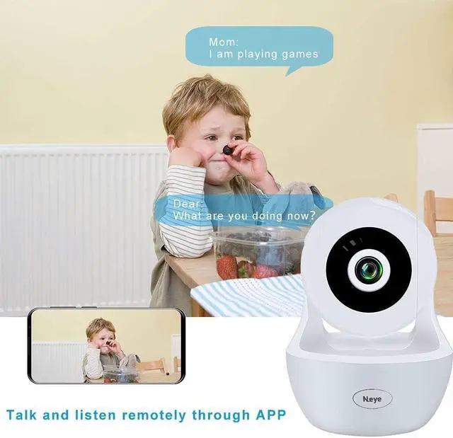 Alt view image 2 of 7 - 2MP WiFi Security Home Camera,Baby Monitor IP Camera with Night Vision Two Way Audio Cloud Storage Supports 2.4G /5G WiFi,up to 128GB(White)